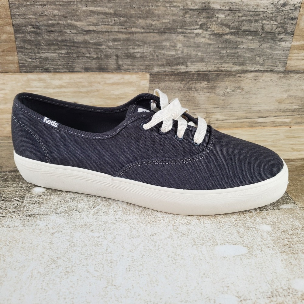 Keds Champion Gn Mens Shoes Sz 9 W Athletic Dark Black White Canvas Sneakers